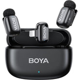 BOYA Mini-15 Wireless Microphone for iPhone with MFi Certified Ligntning Interface,Noise Cancellation, 30H Battery Life with Charging Case,AI Voice Changer for Video Recording, Live Streaming, Interviews