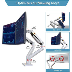 NB North Bayou G32 22" to 32" Adjustable Dual Monitor Stand Gas-Spring Desk Mount (2-15kgs)