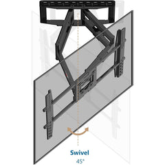 NB North Bayou SP5 Full Motion 75" to 110" Heavy Duty TV Wall Mount for Large OLED, LCD, 4K TV with Cable Management