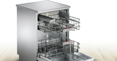 Bosch Free Stand Dishwasher A++, 3Spray, 6Program, Stainless Steel - SMS46II10Q