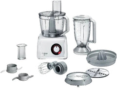 Bosch Food Processor, 1100 Watts, 4 Speeds, White - MC812W620