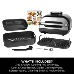 Ninja Foodi Max Health Grill & Air Fryer, 5.2Lit, Black - AG551UK