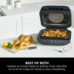 Ninja Foodi Max Health Grill & Air Fryer, 5.2Lit, Black - AG551UK