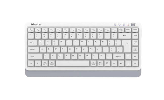 Meetion BTK500 Streamlined Dual Mode Compact Wireless Keyboard White with gaming keyboard