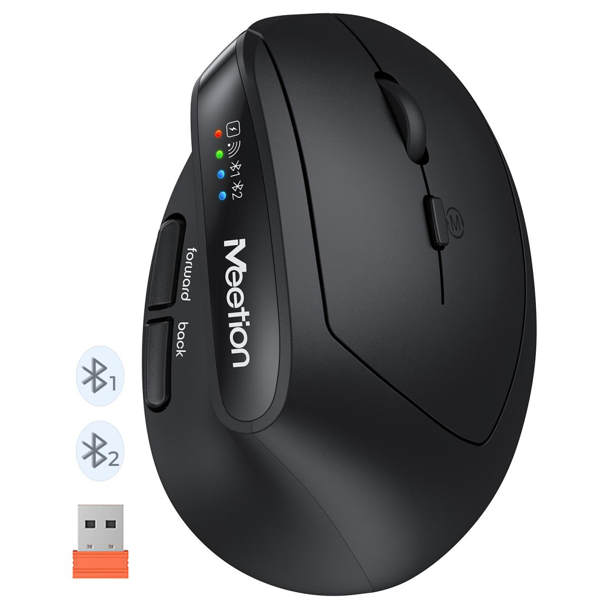 Meetion BTM008 Ergonomic Vertical Wireless Mouse BT+2.4GHz