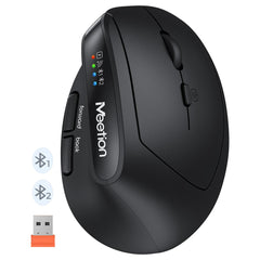 Meetion BTM008 Ergonomic Vertical Wireless Mouse BT+2.4GHz