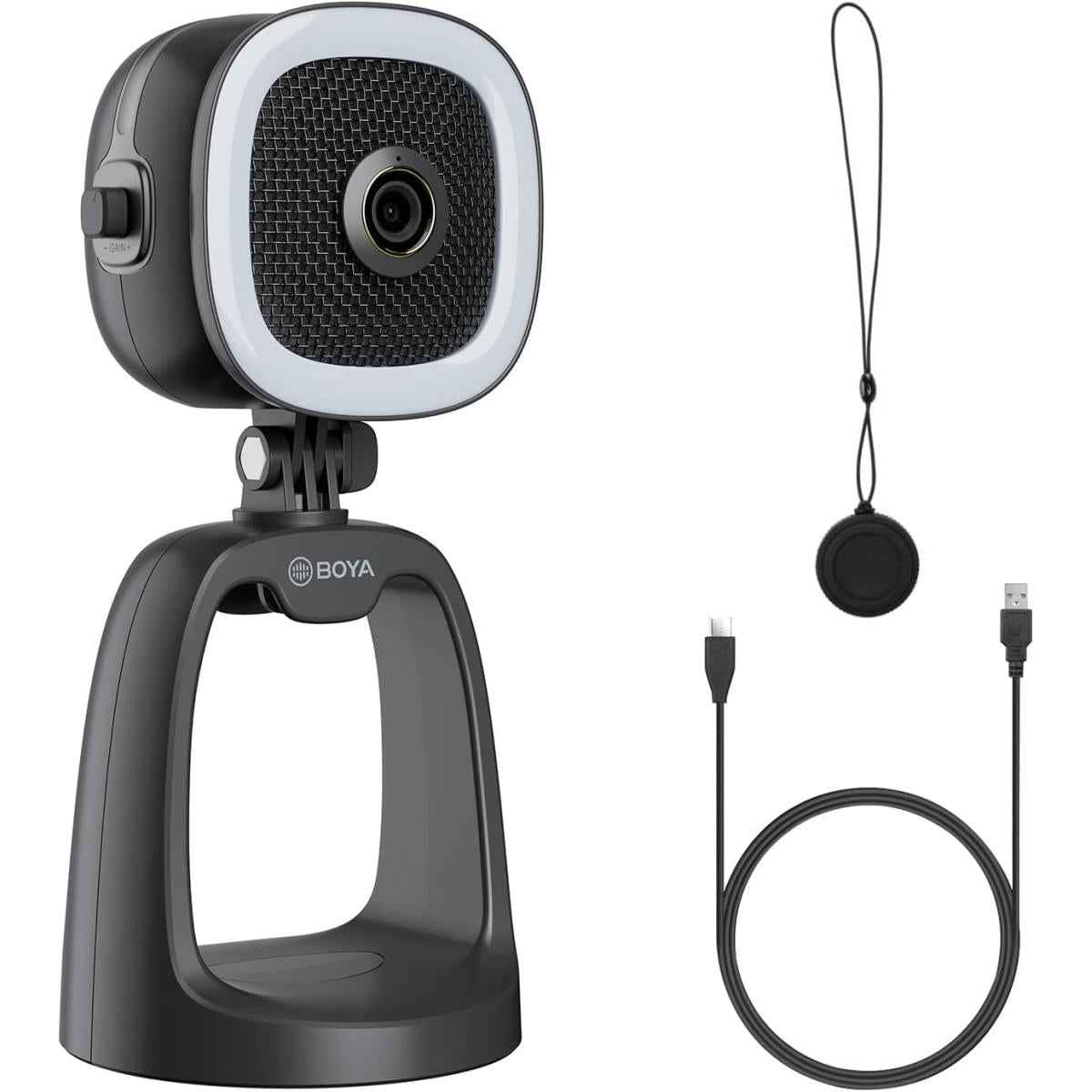 Boya By Cm6a Usb Condenser Microphone For Streaming Gaming Pc Podcast Mic With1080p Hd Camera And Fill Light For Youtube Studio Music Recording Singing Video For Windows Mac Laptop Desktop Mac Phones Black