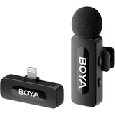 Boya By V1 Wireless Lavalier Microphone For Iphone, Mobile Phone Microphone Iphone Wireless, 100m Range, Mini Lapel Microphone For Podcast, Video, Vlog, Youtube, Tiktok Black