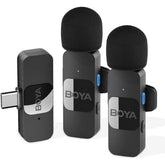 BOYA BY-V20 USB-C Wireless Microphone,Mini Lapel Mic with NoiseCancelling Compatibale with Android/Type-C Smartphone Laptop for YouTube Speaking Podcast Facebook Vlogging Video Recording - Black