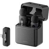 BOYA V3 Wireless Microphone for iPhone with MFi Certified Lightning Port, 36H Battery Life, Noise Canceling Clip on Lapel Microphone Wireless Mini Mic for Video Recording - Black