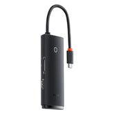 Baseus 6 in 1 Lite / Air Joy Type-C HUB Docking Station (Type-C to HDMI+USB3.0*2+Type-C Data + SD/TF) - Black
