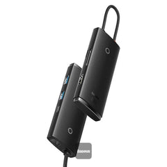 Baseus Lite Series 6 Port Type C Hub Docking Station (type C To Hdmi+usb3.0*2+pd+sd/tf) Black