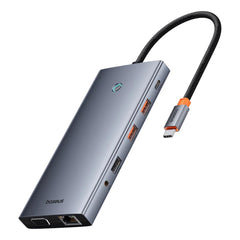 Baseus Portaljoy Series 13 Port Hub(type C To Hdmi4k@60hz*2+dp4k@120hz*1+vga*1+usb3.1*2+type C3.1*1+usb2.0*1+pd*1+rj45*1+sd/tf*1+3.5mm*1) Space Grey