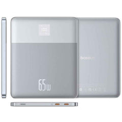 Baseus Blade2 12000mah Power Bank | 65w Fast Charging Ultra Thin Digital Display Intelligent Edition Battery Pack For Laptop/macbook & Phones Silver