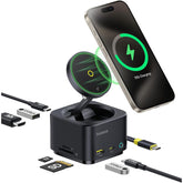 Baseus Magpro Series Ii 7 In 1 Usb C Hub With 15w Qi2 Wireless Charger, 4k@60hz Hdmi, 100w Pd, 10gbps Ports, Sd Card Reader – Black