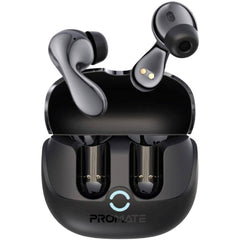 Promate Baton True Wireless Earbuds With Aive And Environmental Noise Cancellation, Bluetooth 5.4, Low Latency Game Mode, 4 Mics For Superior Sound Quality, Transparency Mode, 40hrs Playtime Black