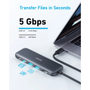 Anker 332 USB‑C Hub – 5‑in‑1 Connectivity, 4K HDMI, 5Gbps USB‑C & USB‑A Data Ports, 100W PD‑IN Pass‑Through Charging, Compact Design - 18 Months Warranty