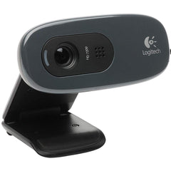 Logitech C270 HD Webcam 720p Widescreen HD Video Calling Light Correion Noise-Reducing Mic For Skype, FaceTime, Hangouts, WebEx - Black