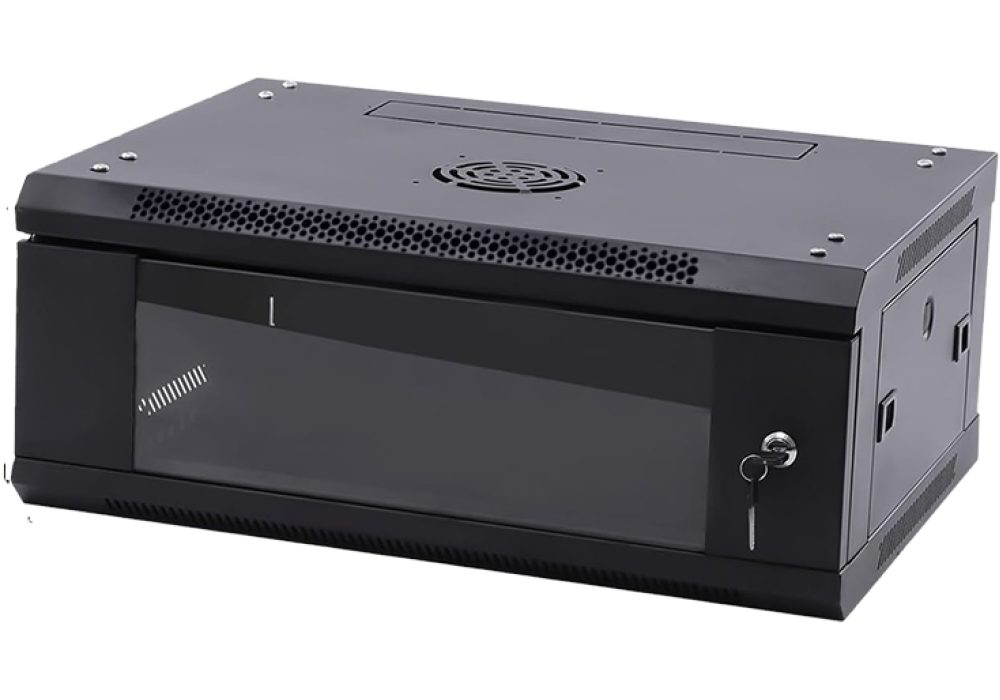 4U Slimline Wall Mount Network Rack 550x400x210mm – Compact Server Cabinet with PDU & Fan