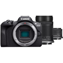 Canon Eos R100 Kit ( W/rf S18 45mm + Rf S55 210mm ) Mirrorless Camera Body, Aps‑c Sensor, 24.1 Megapixels, 4k Video (24p), Dual Pixel Cmos Af, 6.5 Fps Burst Shooting, Lightweight Vlogging Camera For Entry Level Creators, Black