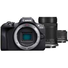 Canon Eos R100 Kit ( W/rf S18 45mm + Rf S55 210mm ) Mirrorless Camera Body, Aps‑c Sensor, 24.1 Megapixels, 4k Video (24p), Dual Pixel Cmos Af, 6.5 Fps Burst Shooting, Lightweight Vlogging Camera For Entry Level Creators, Black