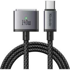 Mcdodo 140w Usb C To Magnetic 3 Cable, Macbook Air Charger Mag Safe Cable Compatible With Macbook Pro/air M1 M2 M3(2021 2024 14"&16") 6.6ft Black