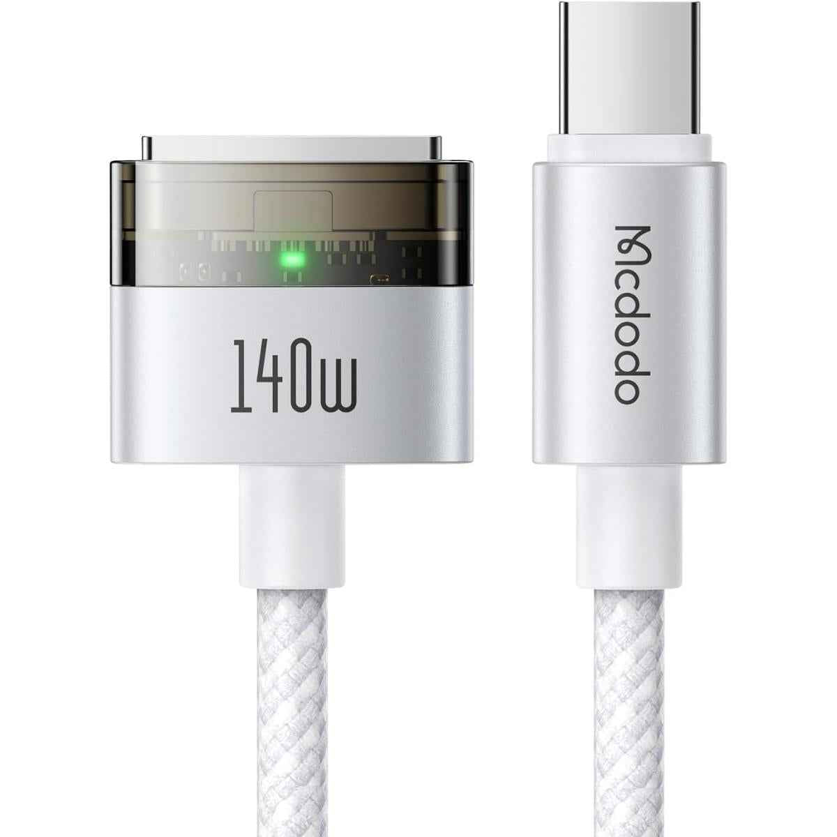 Mcdodo 140w Usb C To Mag Safe 3 Magnetic Charging Cable, 140w Rapid Charging, Mag Safe 3 Charging Cable, Magsafe Charging Cord For Mac Models Compatible With Macbook Air (13/15" M4 Chip), Macbook Pro White