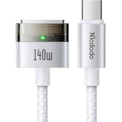 Mcdodo 140w Usb C To Mag Safe 3 Magnetic Charging Cable, 140w Rapid Charging, Mag Safe 3 Charging Cable, Magsafe Charging Cord For Mac Models Compatible With Macbook Air (13/15" M4 Chip), Macbook Pro White