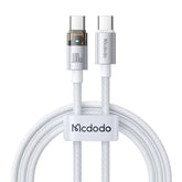 Mcdodo Ca 5582 100w Type C Super Fast Charge & Data Cable With Charge Light (1.2m) Silver - CompuMe
