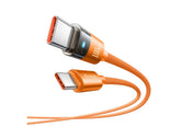 Mcdodo CA - 5585 100W Type - C to Type - C Clear Charging Cable with Light, 1.5 meter, Orange - 18 Months Warranty