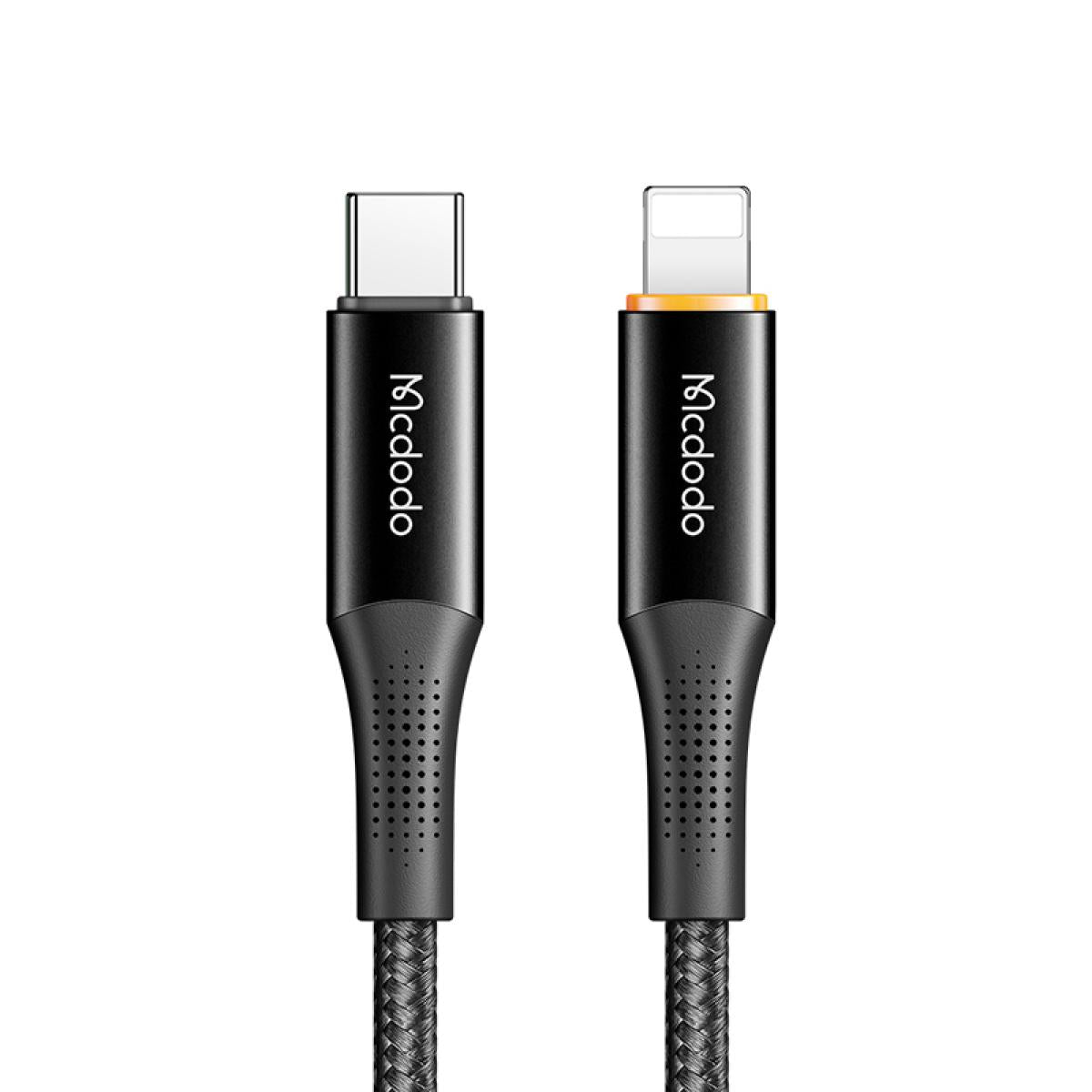 Mcdodo Ca 9960 Type C To Lightning 1.2m Pd20w Smart Indicator Light Fast Charging Data Cable Black - CompuMe
