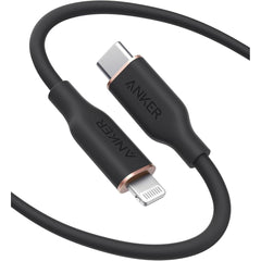 Anker CA-A8663 USB-C to Lightning Cable, (Midnight Black, 1.8M), MFi Certified, Powerline III Flow Silicone Fast Charging Cable for iPhone 13 13 Pro 12 11 X XS XR 8 Plus - Back