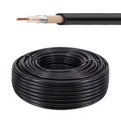 GENERIC Coaxial RG58 Cable 200 meter with Power - Black, cables
