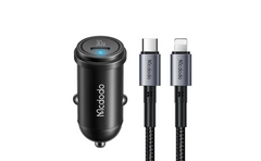 Mcdodo Cc 7492 30w 1c Pd Fast Car Charger+ 36w C to Lighting Cable 1.2 meter Black