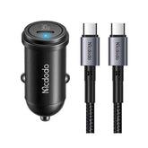 Mcdodo Cc 7493 30w 1c Pd Fast Car Charger+ Type C To Type C Cable 1.2m Black