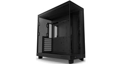 NZXT H6 Flow Perforated Compact Dual-Chamber Mid-Tower Tempered Glass Gaming Case w/ 3xF120Q Fans & USB Type-C Port - Black