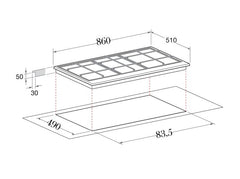 DR CGH 9501 C IX 90 cm 5 Burner Gas Oven