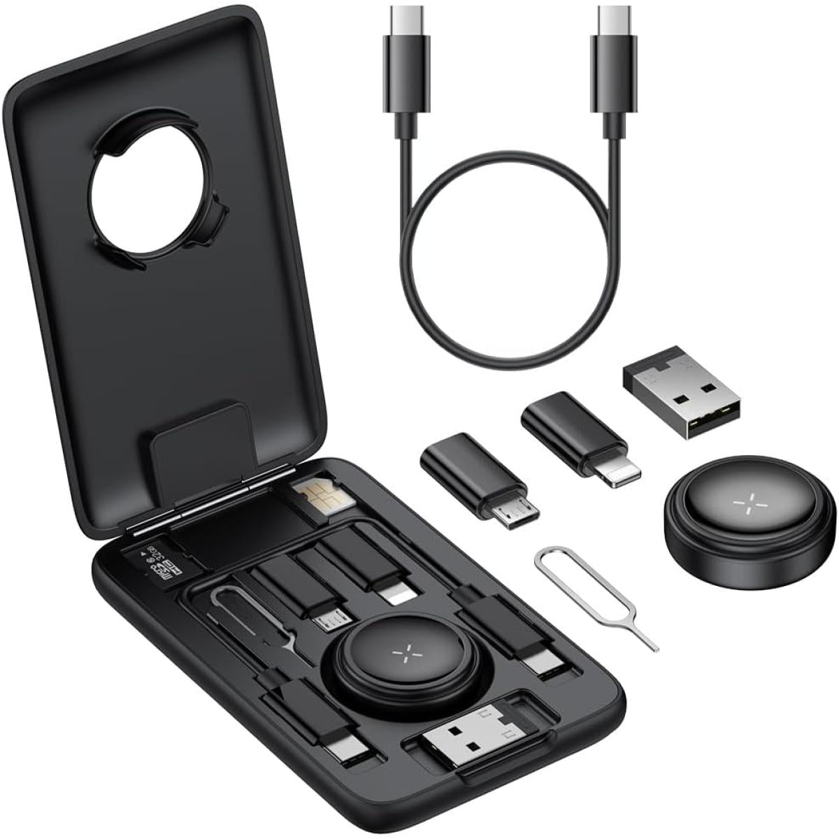 Mcdodo 8 In 1 Multi Funional Digital Storage Case, Appl Ewatch Charger, Type C Cable, Type C To Type A, Micro Usb/lighting Converter, Nano Sim Card Slot, Sd Card Slot, Card Pins, Data Transfer, Fast Mcdodo 8 In 1 Multi Funional Digital Storage Case, Appl Ewatch Charger, Type C Cable, Type C To Type A, Micro Usb/lighting Converter, Nano Sim Card Slot, Sd Card Slot, Card Pins, Data Transfer, Fast