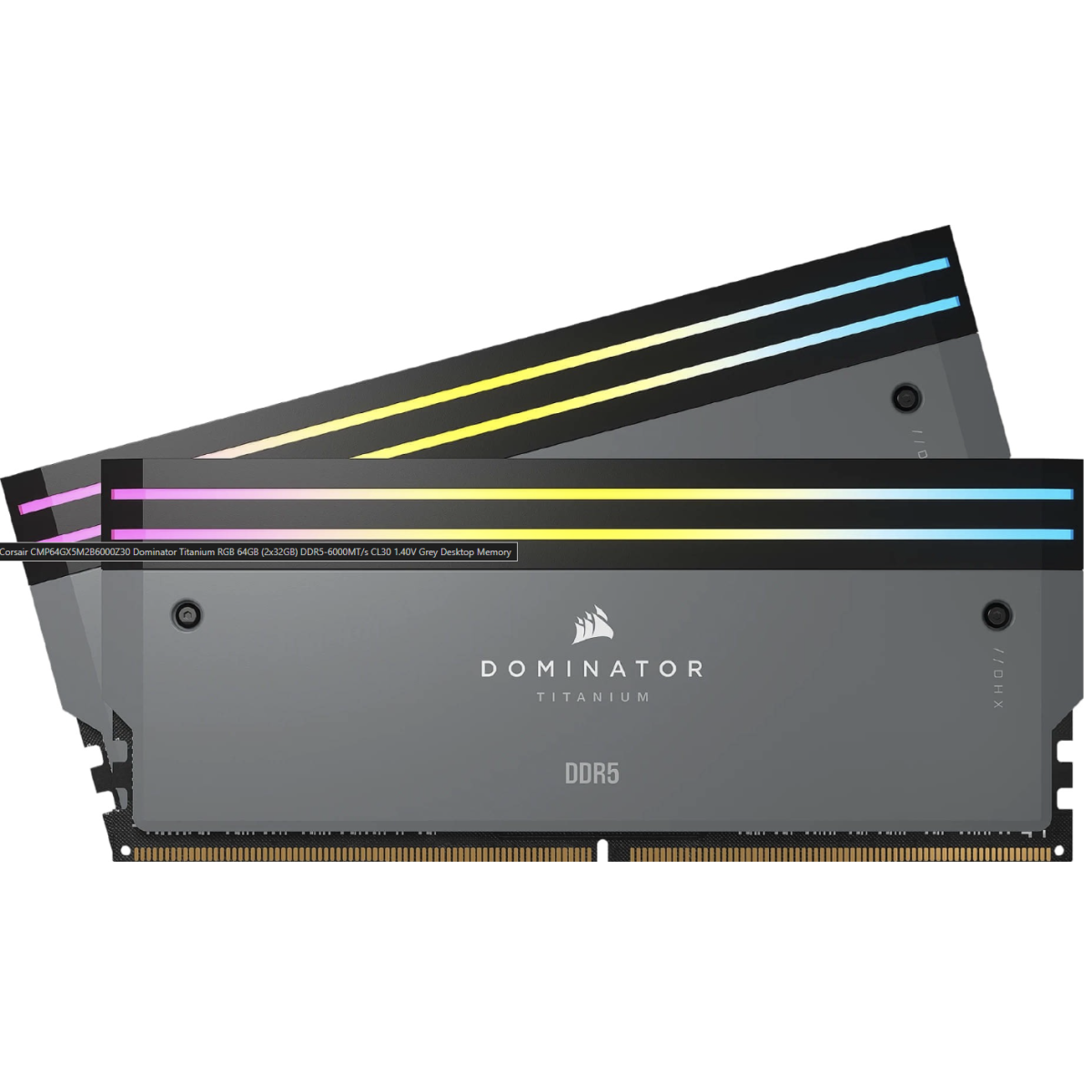 CORSAIR DOMINATOR TITANIUM RGB 64GB (2x32GB) DDR5 RAM 6000MT/s CL30 Memory Kit — Grey | CMP64GX5M2B6000Z30 |