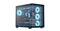 AeroCool P500C (Black) ARGB ATX Mid Tower Gaming Case – Panoramic View, Dual Chamber, Tempered Glass, 4x ARGB Mirage Fans