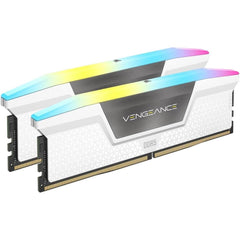 CORSAIR VENGEANCE RGB 32GB (2x16GB) DDR5 RAM 6400MT/s CL32 Memory Kit — White