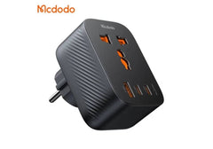 Mcdodo CP-075 Universal Travel Adapter One for 4 Outputs ( AC + 2 USB-C + USB ) 20W Worldwide Use EU Travel Plug with 3 USB - 18 Months Warranty