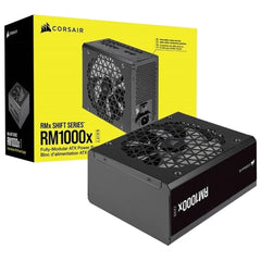 Corsair RM1000x Shift 1000W, ATX (ATX 3.0) Fully Modular Power Supply, 80+ Gold Certified w/ Side Mounted Modular Connections Panel & PCIe 5.0 12VHPWR Cable | CP-9020253-UK | - CompuMe