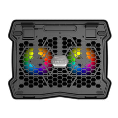 Meetion CP2020 LED Backlight Gaming Notebook Cooling pad, Adjustable Ergonomic Design & Non-Slip Baffle For Laptop From 9"-14" w/ Silent Dual Fan & USB*2 | CP2020 |