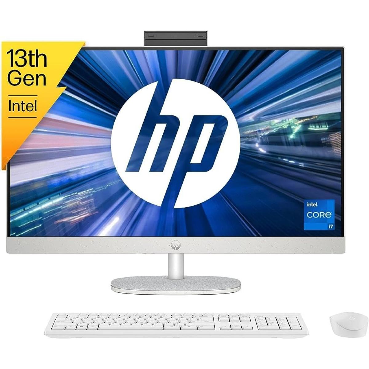 Hp 24 Cr0020ne (2023) All In One 13gen Intel Core I7 10 Cores W/ 24" Touch Screen & Windows 11 (customized) Shell White - CompuMe