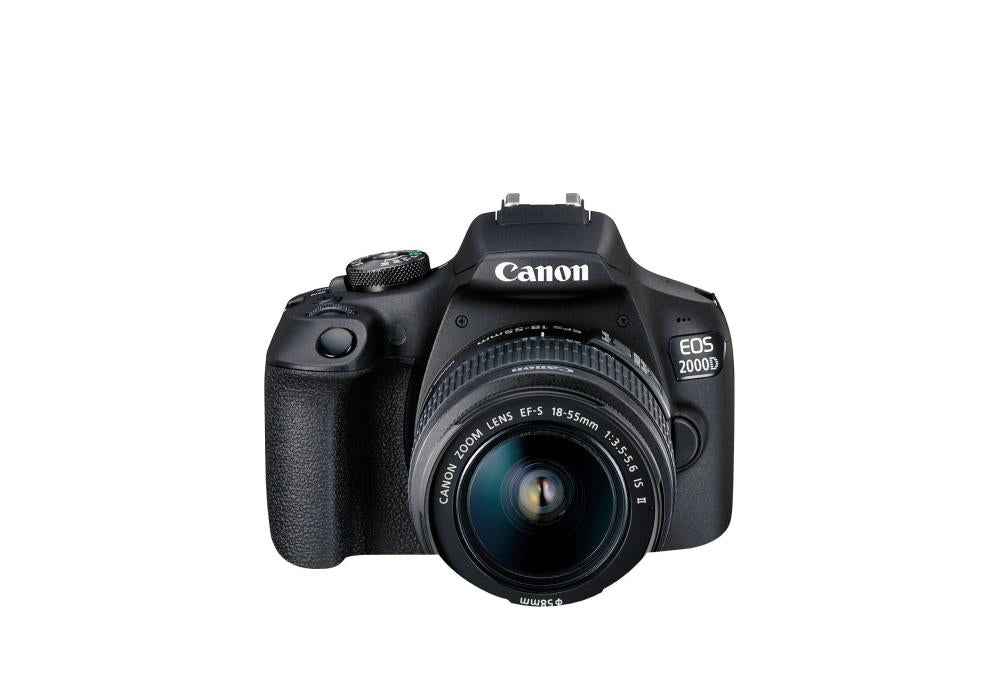 Canon EOS 2000D DSLR Camera and EF-S 18-55 mm f/3.5-5.6 is II Lens, Black