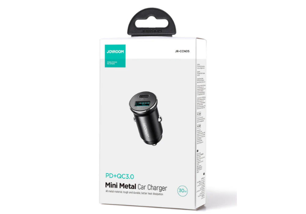 Joyroom JR-CCN05 30W QC3.0+PD mini Metal Car Charger / 18 Months Warranty