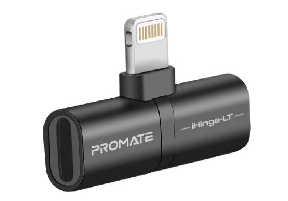 Promate iHinge-LT 2-in-1 Audio & Charging Adaptor with Lightning Connector