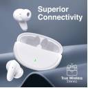 Promate True Wireless Earbuds,In-Ear Bluetooth v5.1 HD Earphones with Mic,IPX5 Water Resistance,20H Playback Time,Intelligent Touch Controls and Smart Auto - White