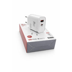Power RA - 130 - Dual Port Charger 25W - PPS Protocol - Type - C and A - QC3.0